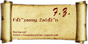 Füzessy Zalán névjegykártya